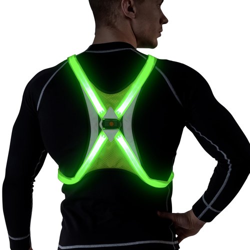 LED Reflective Vest - Light Up Running Gear for Night - Adjustable for Men & Women