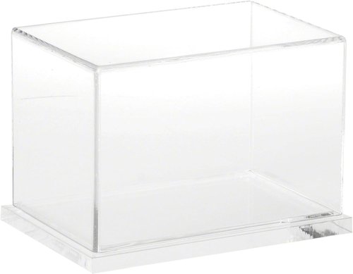 Clear Acrylic Display Case with Hardwood Base - 6x4x4 Inches for Collectibles