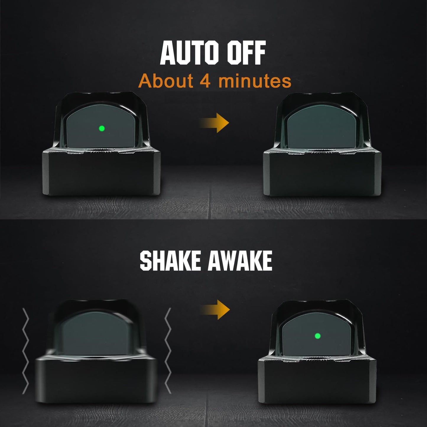 ohhunt 2 MOA Red Dot Sight | Green Dot Sight Micro Reflex Sight Shake Awake Optic Compatible with Picatinny Mount or RMR Footprint (Green Dot 2 MOA)
