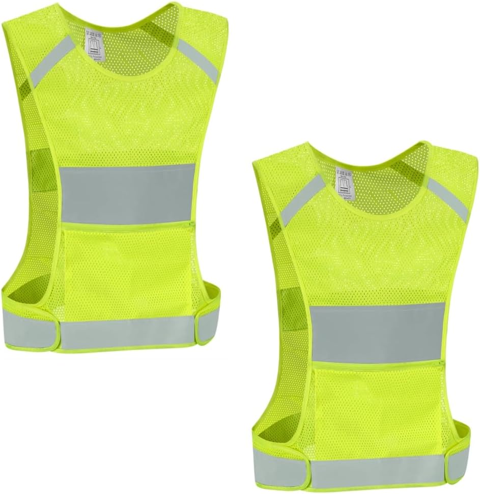 Reflective Vest Safety Running Gear with Pocket,High Visibility for Running,Biking,Walking,Women & Men