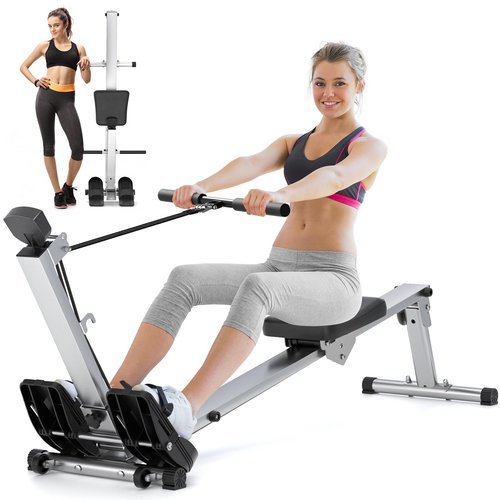 Rowing Machine for Home Use, LUBBYGIM Rowing Machine Foldable Rower with LCD Monitor - Hyper-Quiet & Smooth - 2025 Upgraded Version with 300LBS Loading Capacity