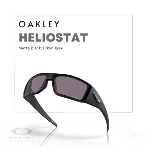 Oakley Heliostat OO9231 923101 61MM Matte Black/Prizm Grey Rectangular Sunglasses for Men + BUNDLE Accessory Leash +BUNDLE ACCESSORY EYEWEAR Kit