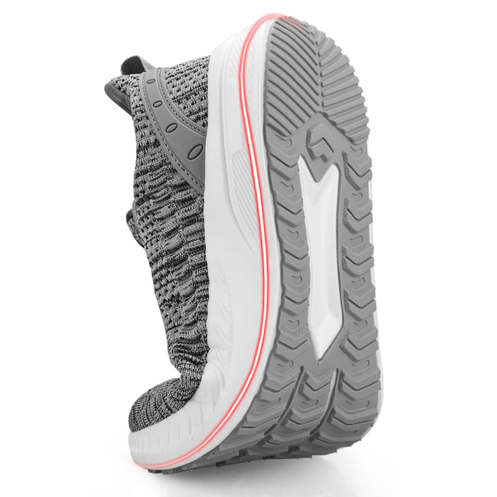 Feethit Mens Slip On Walking Shoes Blade Tennis Shoes Non Slip Running Shoes Lightweight Workout Shoes Breathable Mesh Fashion Sneakers Light Grey Size 10.5