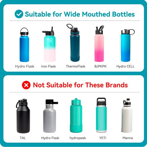 Soledea Flip Lid for Hydro Flask Wide Mouth 12/16/18/20/32/40/64 oz Bottles, Replacement Leak-Proof Lid Compatible with Thermoflask, Iron Flask, Nalgene & Other Wide Mouth Water Bottle Brands