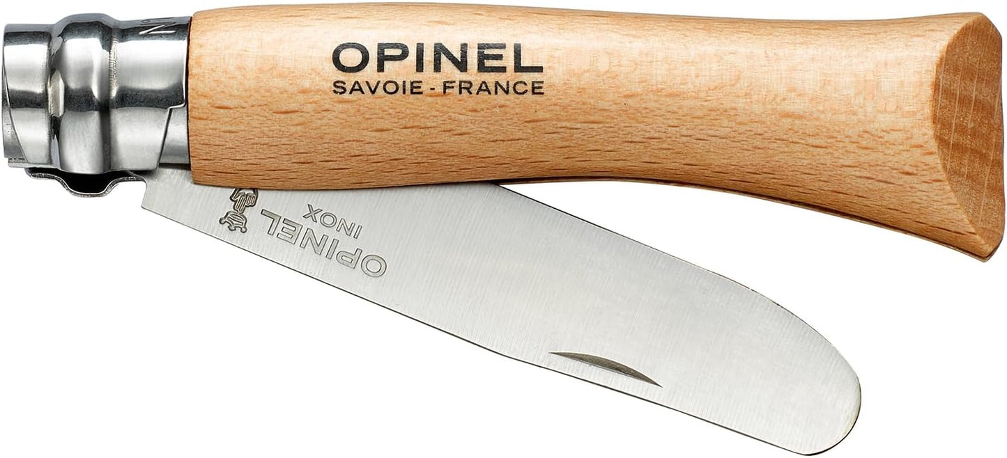 Opinel My First No.7 Stainless Steel Children’s Folding Pocket Knife with Safety Rounded Tip
