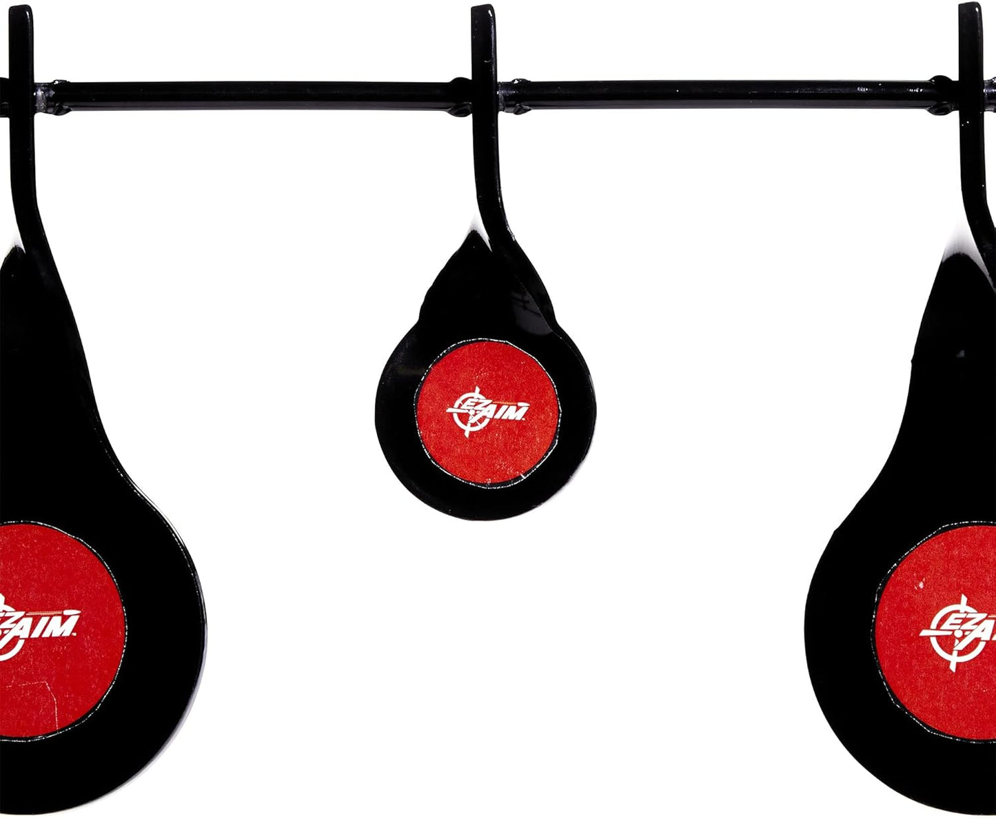 EZ Aim Metallic Triple Spinner Target System, Rimfire .22 Cal. and Air Guns, Shooting Target 12"W x 13"H, Black/Red