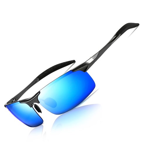 SUNGAIT Men's HD Polarized Sunglasses for Driving Fishing Cycling Running Metal Frame UV400 SGT177-QBL