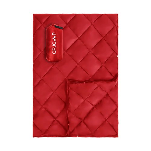 CPJCMP Camping Blanket,Lightweight Puffy Blanket Packable Down Alternative Throw Blanket Waterproof Windproof for Camping, Hiking, Backpacking,Airplane,Outdoors, Travel, Beach, Red, 57” x 78.7”