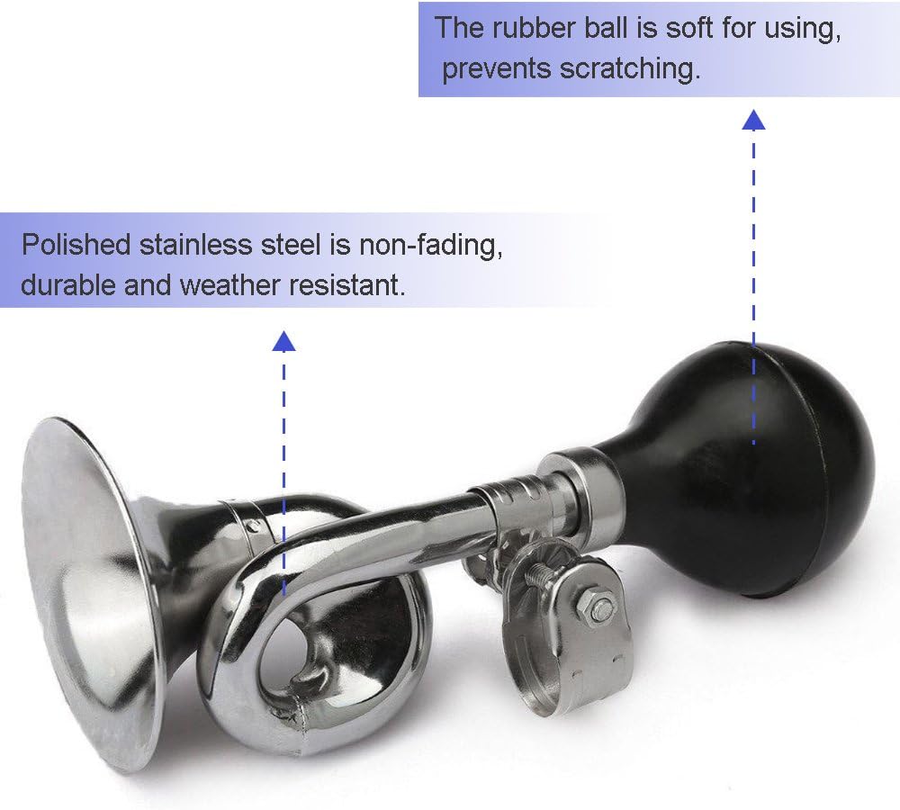 Coolrunner Classic Clown Bugle Horn Metal Bike Horn Bicycle Bell for Vehicles Golf Cart