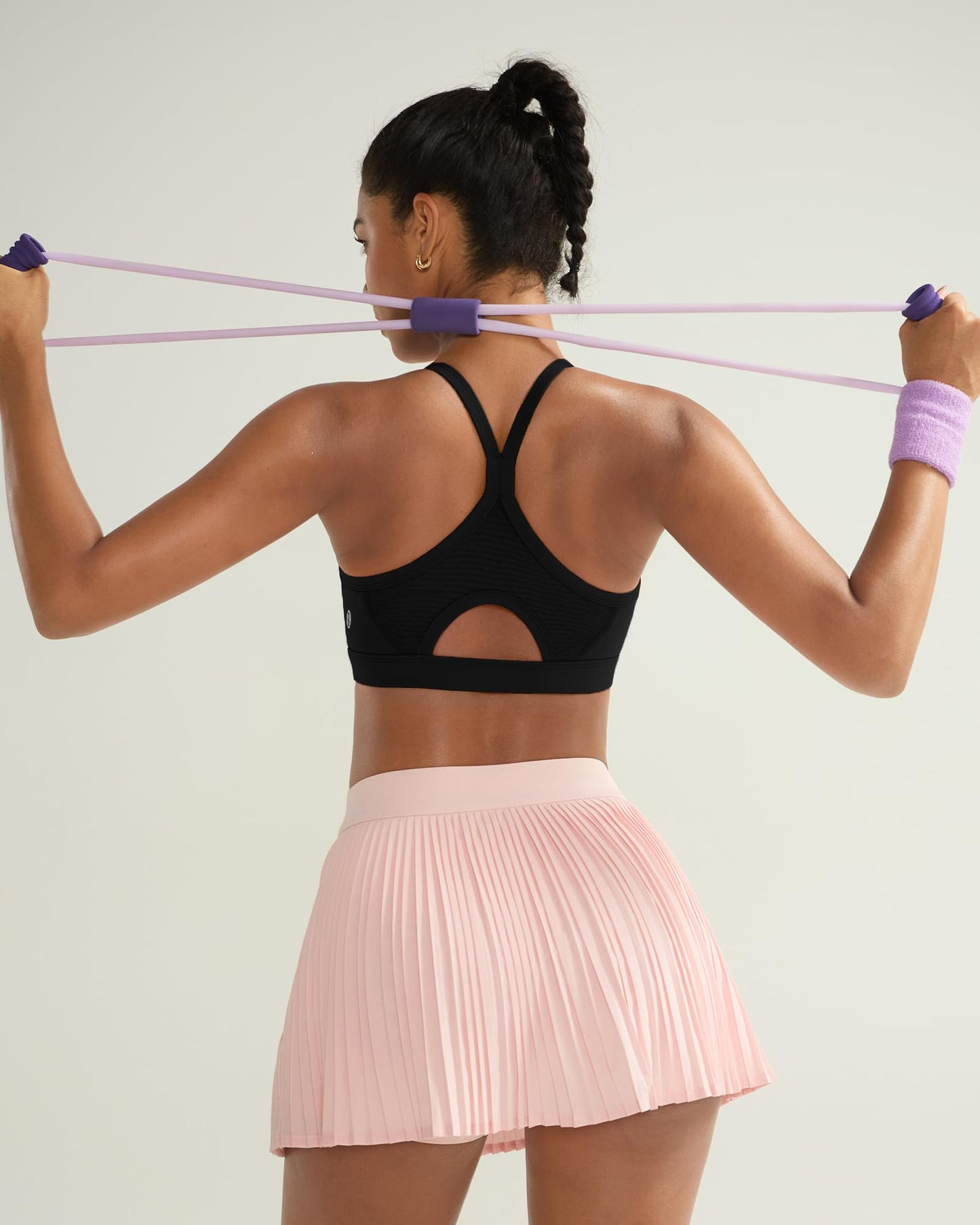 RUNNING GIRL Sports Bra for Women,Y Back Molded Cup Medium Impact Sports Bras with Sewn in Pads