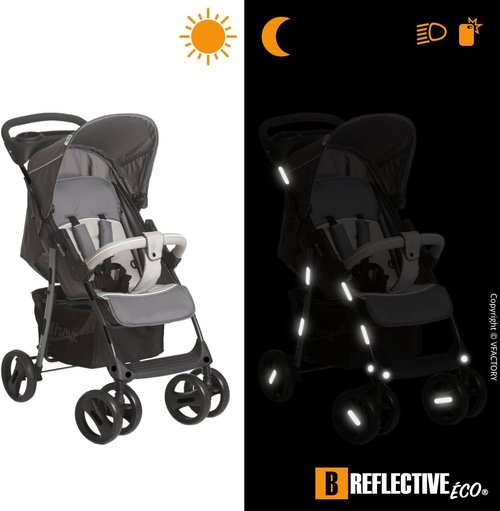 Éco MULTI, (2 Pack) 12 retro reflective stickers kit, Night high visibility safety, Universal adhesive for Bike/Stroller/Buggy/Helmet/Motorbike/Scooter/Toys, Black