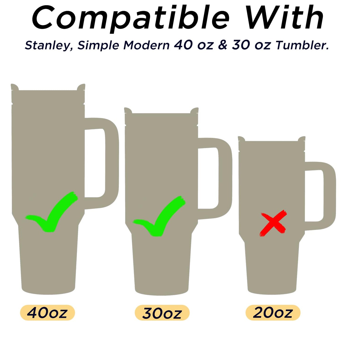 AICase for Stanley Boot Bottom Protector and Straw Cover Topper Cap with Reusable Replacement Straws for Stanley/Simple Modern 30/40 Oz Tumbler Cup Accessories