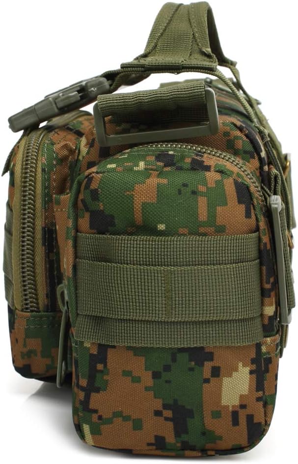 3P Military Duffel Waist Bag, Molle Bicycle/Motorcycle Waterproof Fanny Packs Camera Bag Camo EDC Utility Pouch Crossbody with Shoulder Strap Hand Carry
