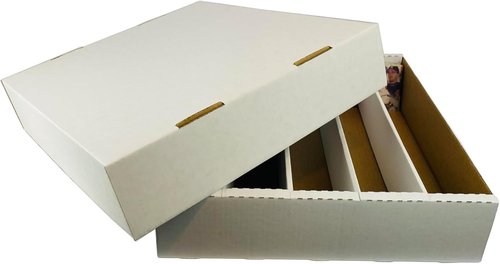 Max Protection (2) 5000 Count Card Storage Box - Durable Corrugated Cardboard for Trading, Sports & Gaming Cards, Full Lid Design, Home Organization