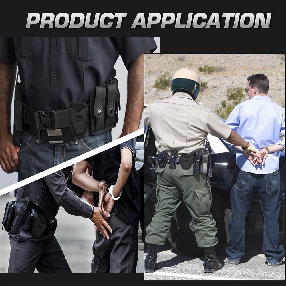 Handcuff Case for Duty Belt, Open Top Handcuff Holder Holster for Duty Belt Police Law Enforcement, Durable Wear-Resistant Nylon Case for Police Security Accessory for Standard Chain&Hinge Handcuff