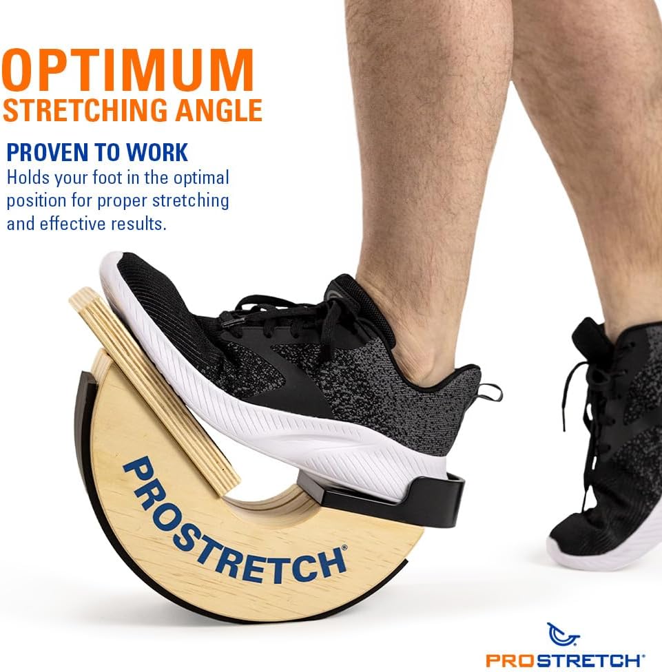 ProStretch Wooden Original, Calf Stretcher and Foot Rocker for Plantar Fasciitis, Achilles Tendonitis, and Tight Calves, Made in USA