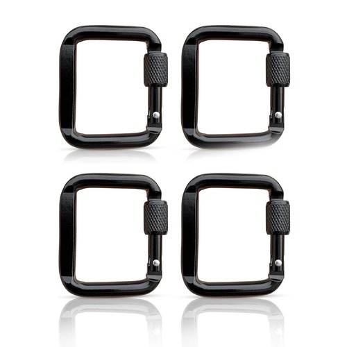 NUEAYMS 4 Pcs Square Quick Link Locking Carabiner Buckle Outdoor Keychain Snap Clip Hook Aluminum Alloy Carabiner Buckle Lightweight Aluminum Alloy Carabiner Buckle Durable