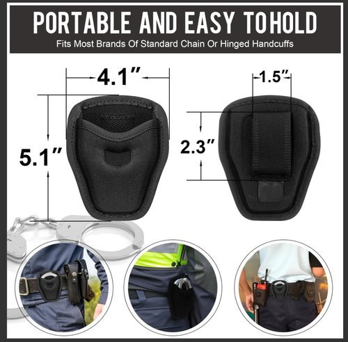 Open Top Handcuff Holder. Handcuff Case, Trusted Gear for Law Enforcement Professionals. Secure Attachment for Duty Belts. Fits Standard Chain Or Hinge Handcuffs. Quick Access to The Handcuffs.