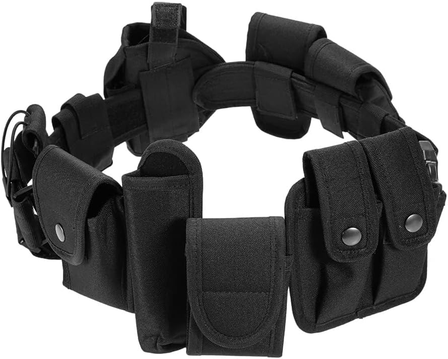 Modular Duty Belt with Pouches & Holster for Law Enforcement, Security & Hunting