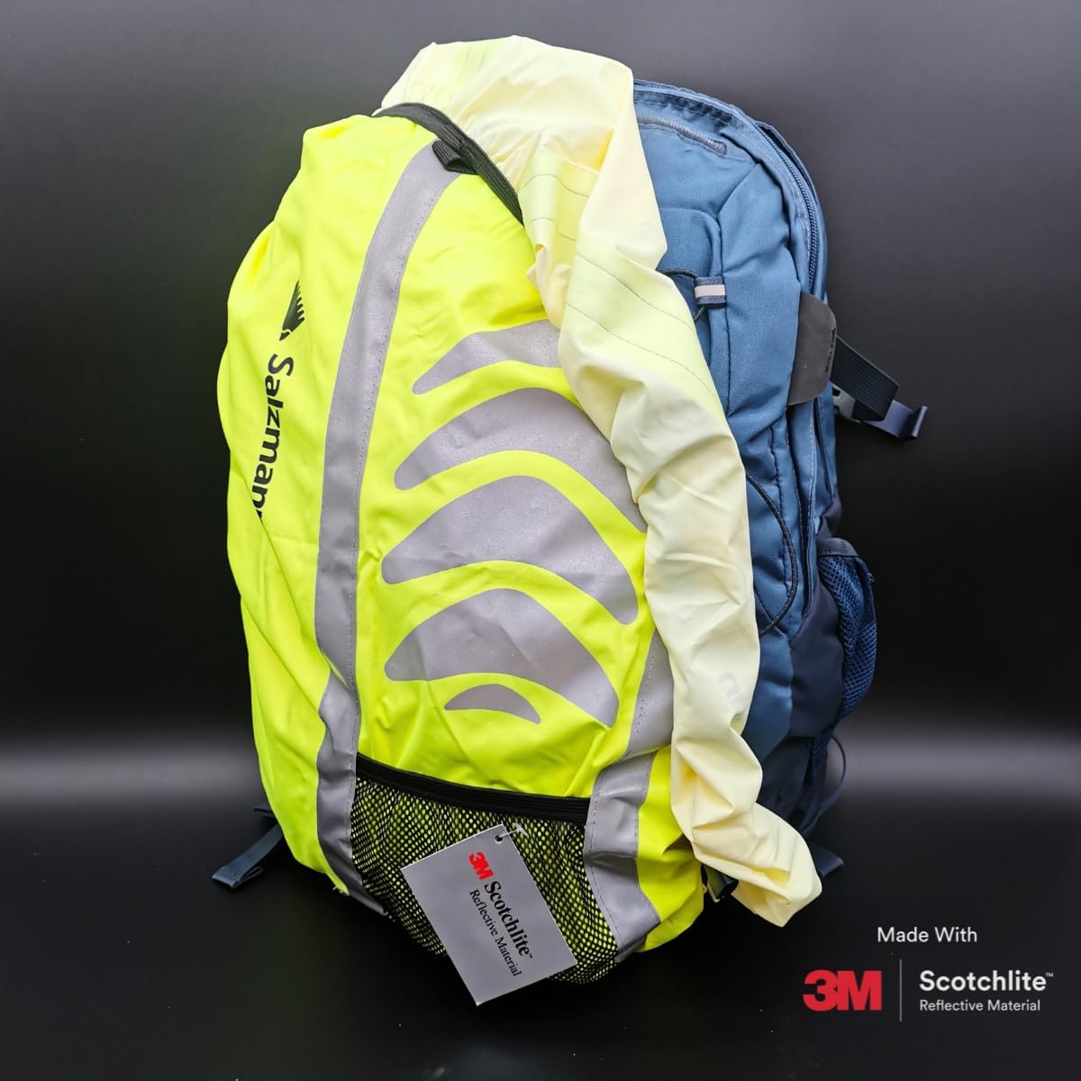 Salzmann Reflective Backpack Cover | Hi Vis, Waterproof | for Cycling & Outdoor Activities | Made with 3M Scotchlite