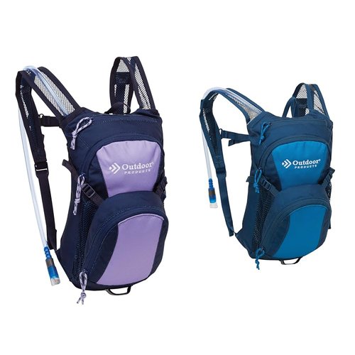 Outdoor Products Tadpole Hydration Pack Bundle - Black with Violet Tulip and Bright Blue