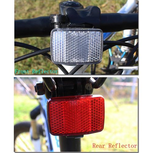 Lovelysp Bike Front and Rear Reflectors Bike Safety Warning Reflectors Handlebar and Seatpost Bicycle Reflectors Kit Red and White -2PCS