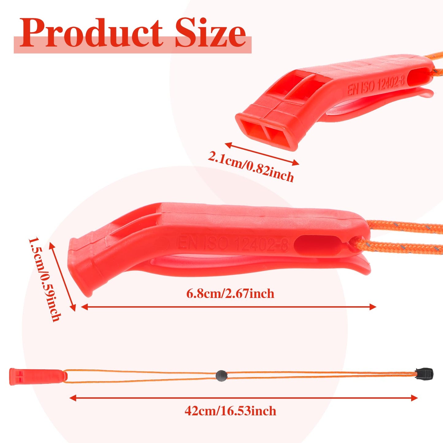 JIEYAO 4 Pcs Emergency Whistles with Adjustable Lanyard, Safety Survival Whistles, Loud Plastic Whistles Boat Floating Marine Whistle for Fishing Hiking Kayaking Camping Safety & Survival Equipment