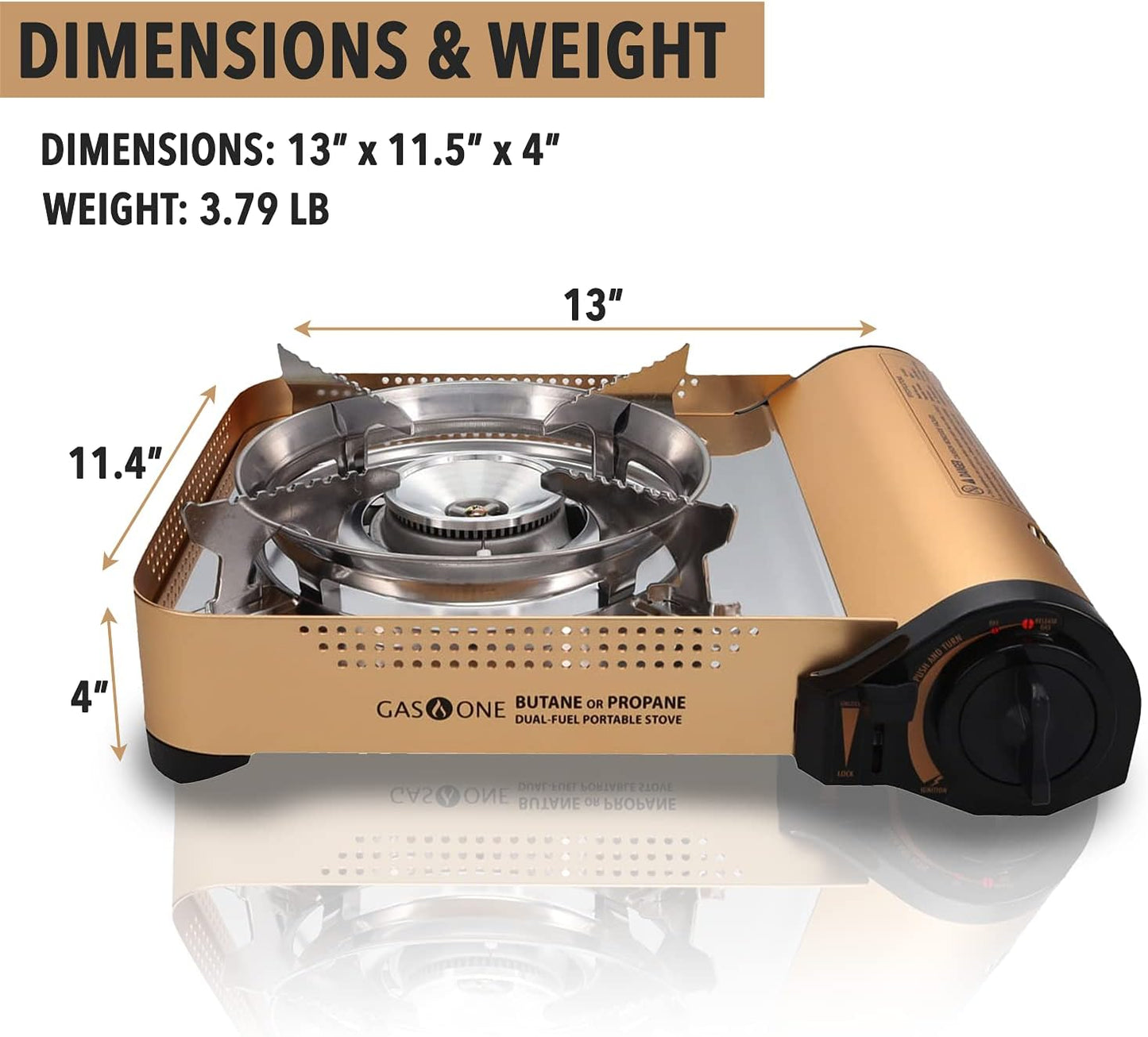 Gas ONE GS-4000P - Camp Stove - Premium Propane or Butane Stove with Convenient Carrying Case - Patented - Great for Camp Stove and Portable Butane Stove for All Cooking Application