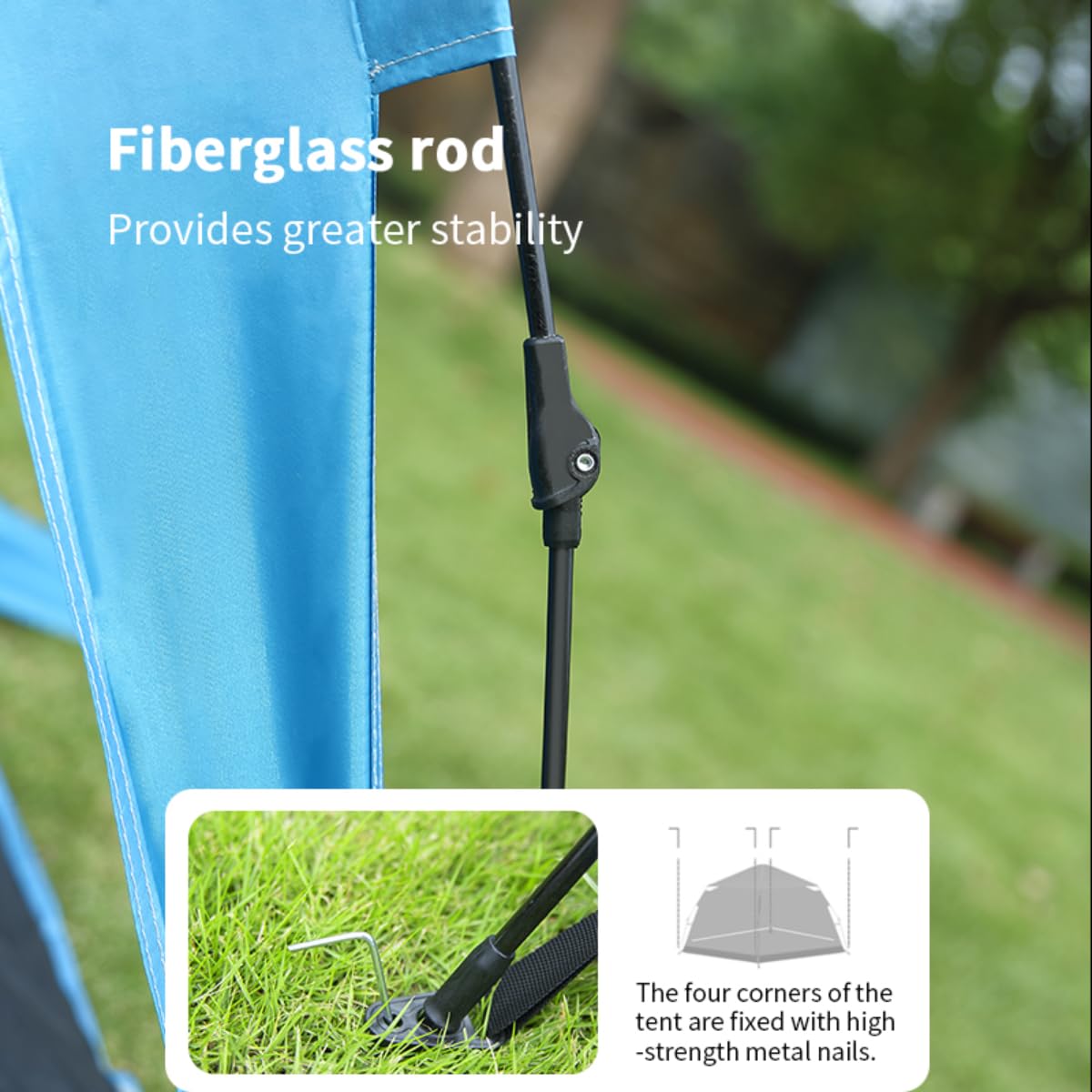 Generic Two person beach tent sunshade, beach sunshade UV resistant, easy to install and lightweight portable cabin tent, suitable for infants, young Children, adults, Medium, blue