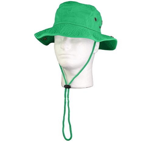 Wide Brim Hiking Fishing Safari Boonie Bucket Hats 100% Cotton UV Sun Protection for Men Women Outdoor Activities L/XL Kelly Green