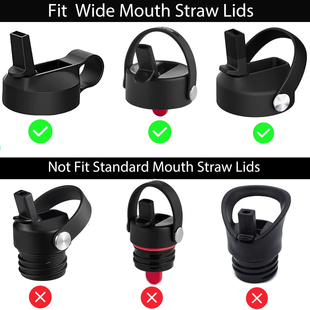 6-Pack Replacement Straws for Hydro Flask Wide Mouth Water Bottle, BPA Free 6 Straws and 2 Straw Cleaning Brushes (Fit for Hydroflask Bottles)