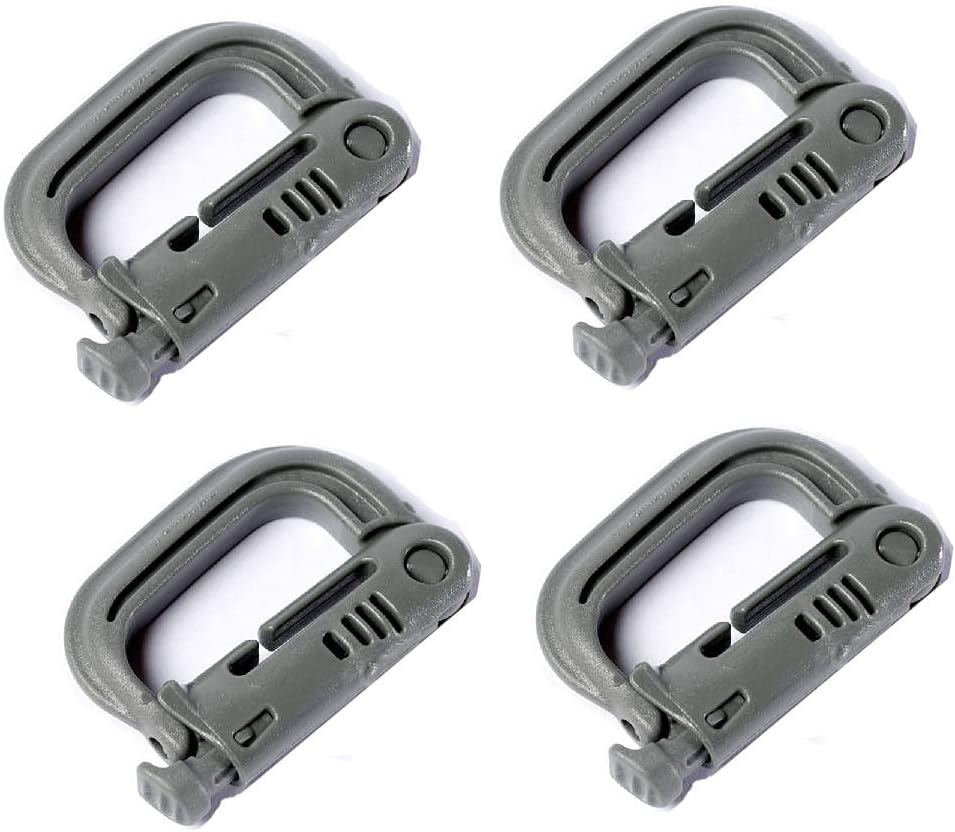ITW Nexus Military Carabiner Grimloc D-Ring Vest Backpack Keychain Clip Snap Foliage Green (Lot of 4)