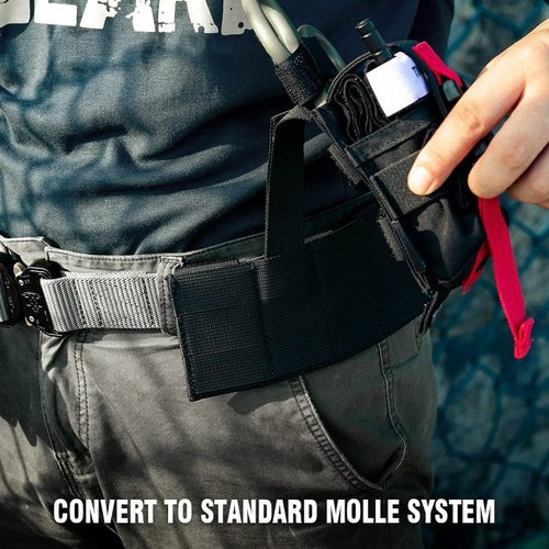 Tactical Belt Molle Accessories,2 Pcs Removable Loading Panels,Convertible Add Molle System for Gun Work EDC Police Duty (BK)