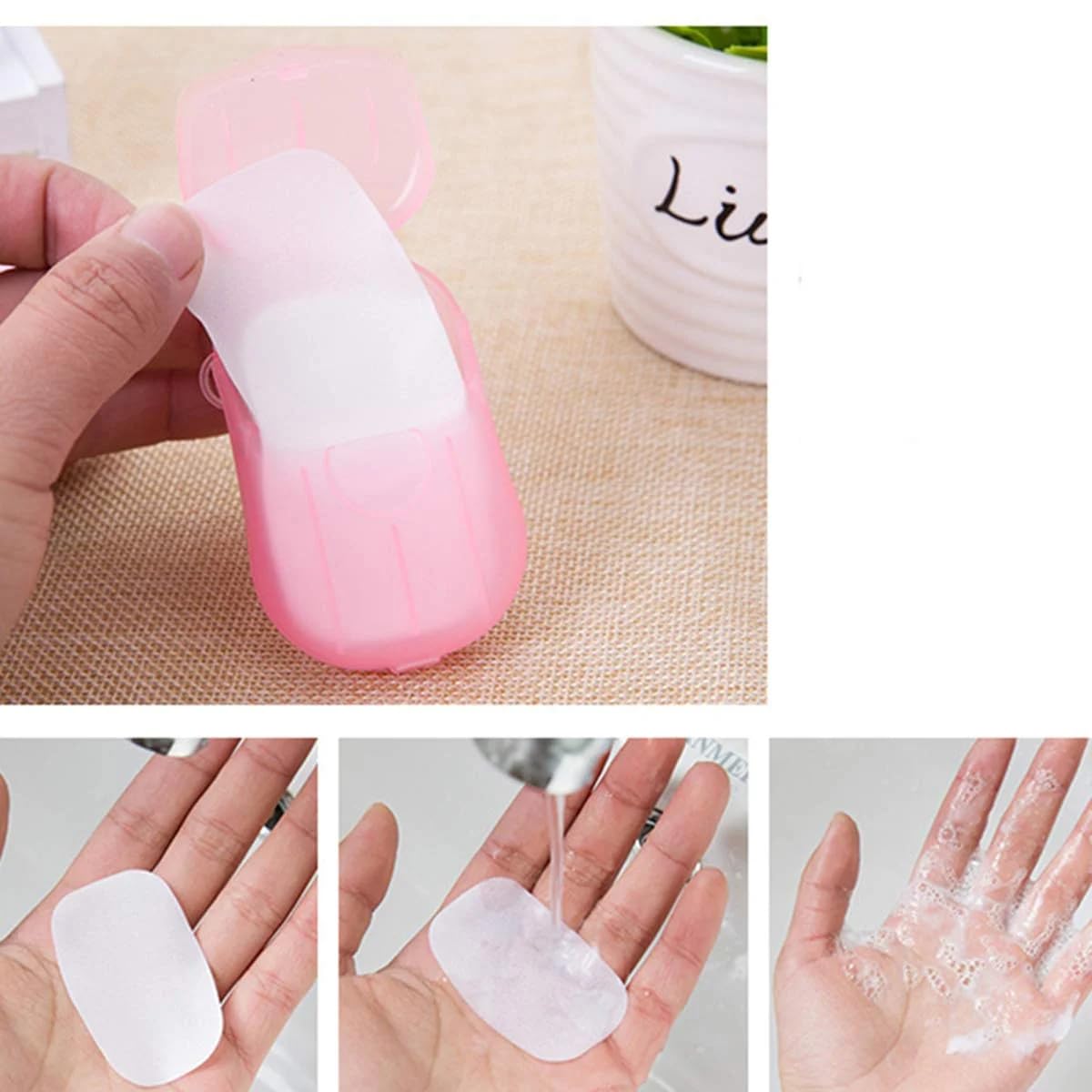 Juroicessry 6Pcs Colorful Soap Sheets for Traveling,Portable Soap Paper, Effectively Cleans Stains, Suitable for BBQ, Camping, Hiking, Traveling，Personal Care， Camping Soap and Shampoo