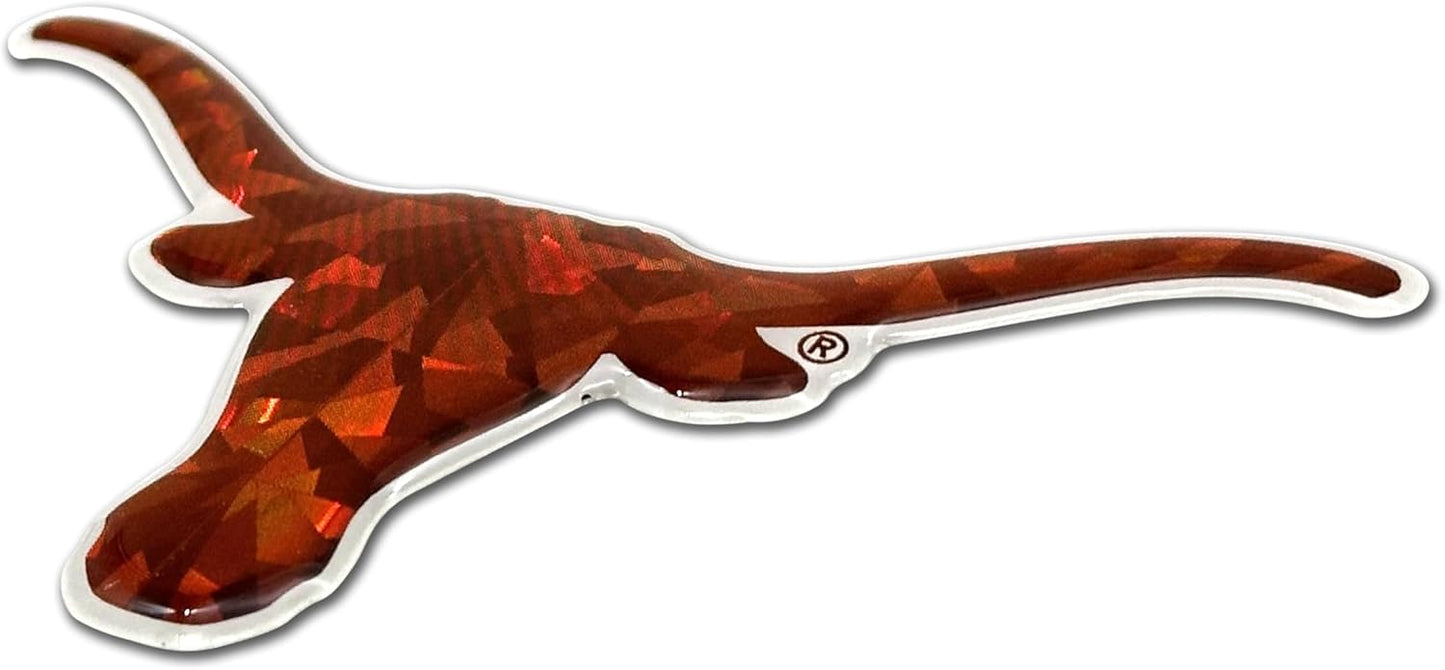 Elektroplate Officially Licensed Texas Longhorn UT Orange Reflective Decal | Premium 3D Doming All Weather Sticker for Car, Water Bottle, Laptop, Tablet, Window, Cooler, Phone | Made in The USA