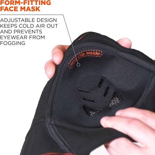 Ergodyne N-Ferno 6970 Balaclava with Detachable Heat Exchanger Face Mask, Winter Ski Mask, Black