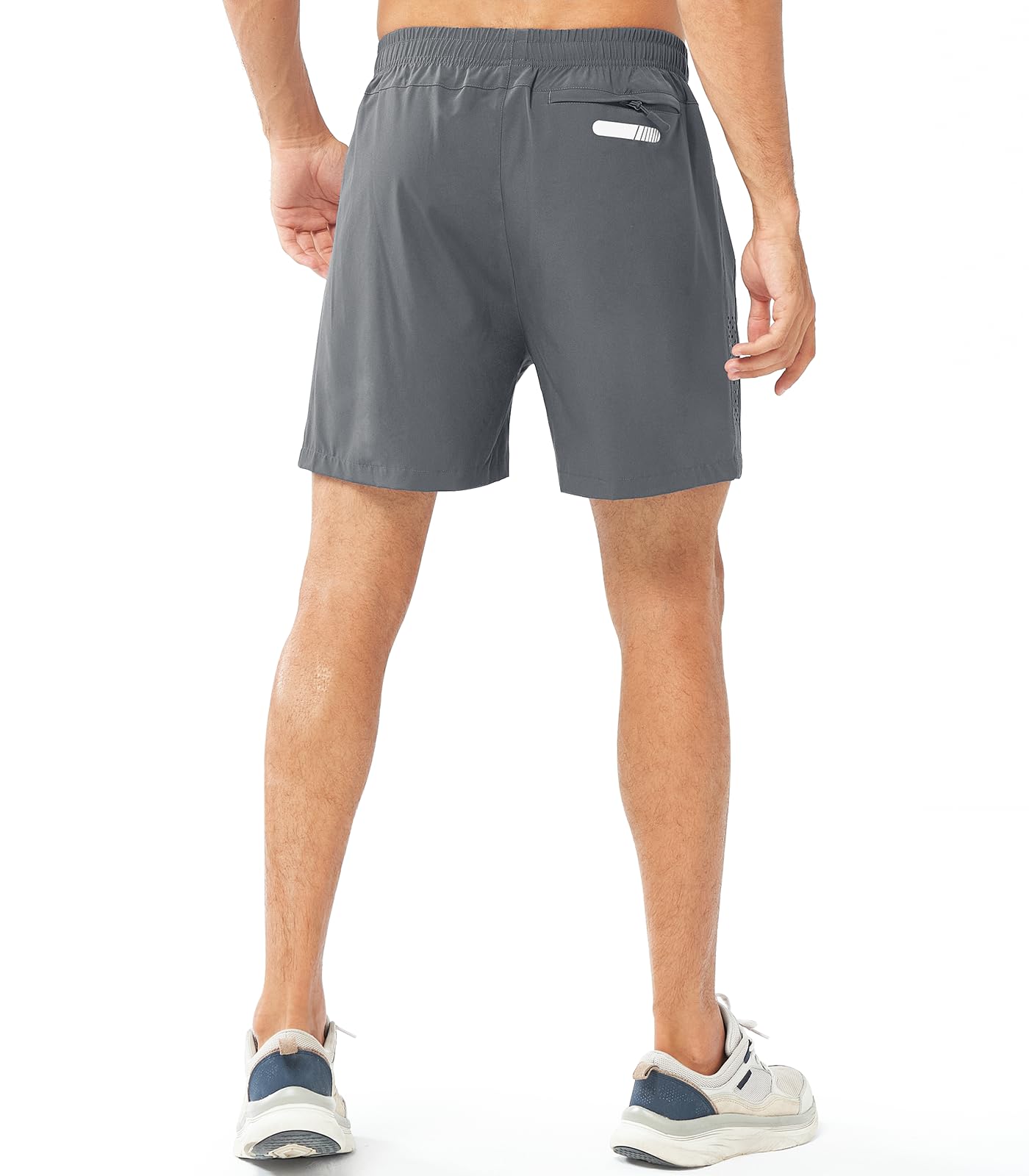 NORTHYARD Men's Athletic Running Shorts Gym Workout 7"/9"/5" Quick Dry Lightweight Sports Basketball Tennis 3 Zipper Pockets SMOKEGREY-5inch M
