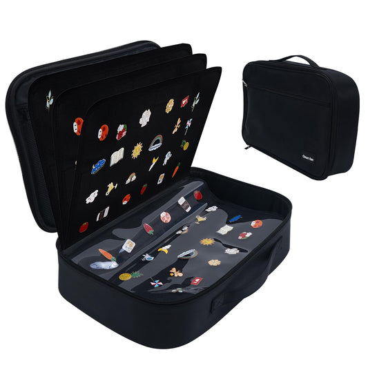 Oeun fan Enamel Pin Display Bag Pin Transaction Book, 12 Page Collectible Pins Board Storage Organization Box Suitable For Various Sizes Of Pins, Travel Brooches, Sports Medals