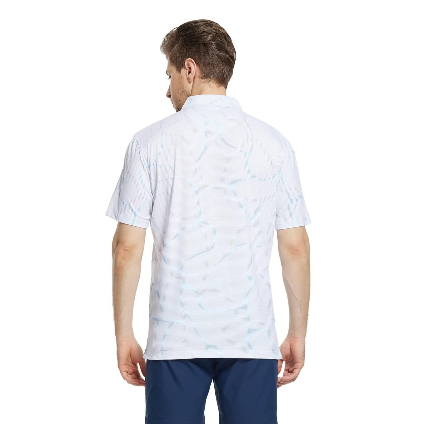M MAELREG Polo Shirts for Men Quick Dry Fit Short Sleeve Performance Moisture Wicking Print Men’s Golf Shirts