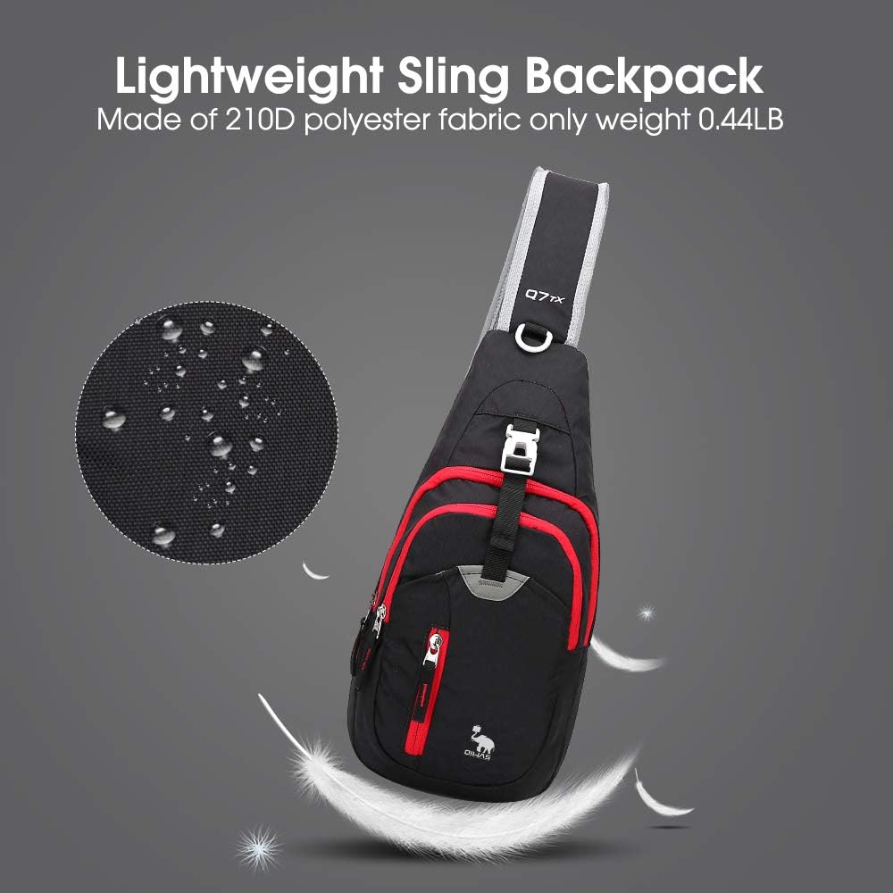 Kimlee Sling Bag Crossbody Bags Men, Travel Hiking Chest Daypack for Women One Strap Backpack Lightweight Over Shoulder Bag