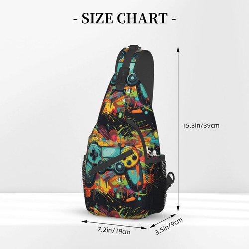 Betyiwling Game Sling Backpack Unisex Crossbody Chest Bag Shoulder Chest Bag For Women Men Hiking Travel
