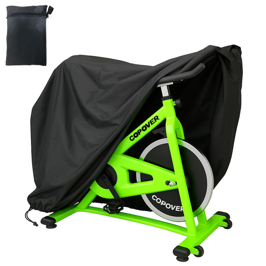 Exercise Bike Cover, Upright Cycling Stationary Bike Cover Outdoor Storage Peloton Bike Protective Cover Dustproof Waterproof Indoor Outdoor Exercise Bike Bicycle Covers with Storage Bag