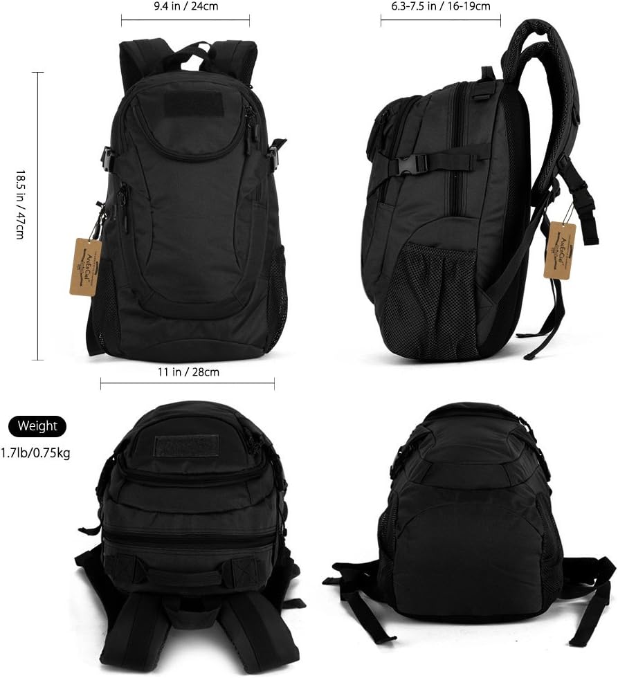 ArcEnCiel Motorcycle Backpack Tactical Military Bag for Outdoor Hiking Camping Trekking - Rain Cover+Patch Included