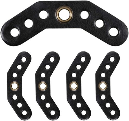 Huntingdoor 5 PCS Leather Bow Yoke with Metal Grommet Bow Sling Strap Leather Yoke Bracket Mount for Compound Bow Wrist Sling Black/Brown (Black)