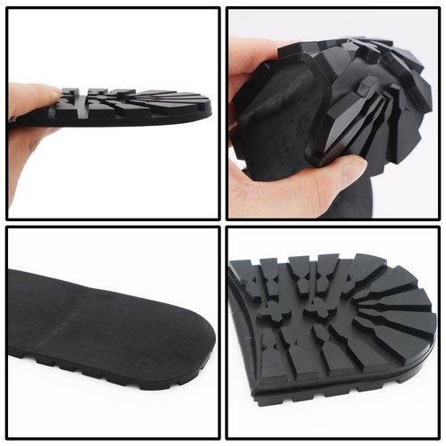 DUTWROY Heel Repair Pad 2 Pairs Rubber Sole 8 MM Half Sole Sheet for Leather Shoes Sports Shoes Boots Black