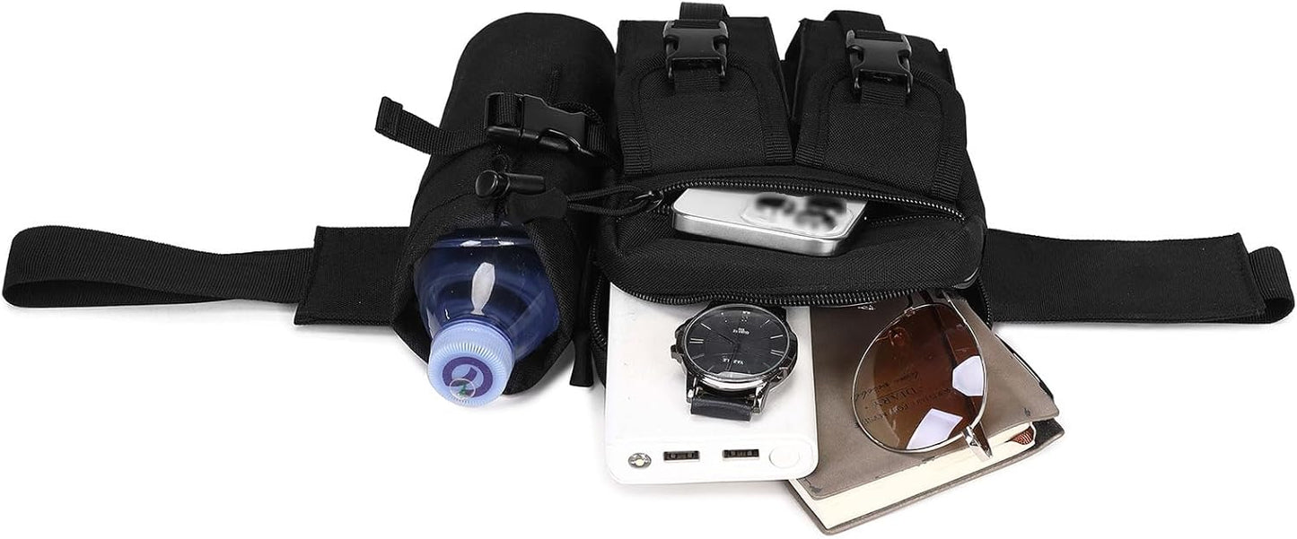 ArcEnCiel Tactical Fanny Pack Waist Bag Hip Belt Outdoor Fishing Bumbag with Water Bottle Pocket Holder