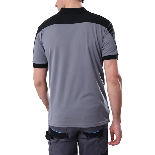 WORK IDEA Men's Polo Shirt Short Sleeve Breathable Work Shirts Golf Polo Tennis T-Shirt Tops,Grey,L