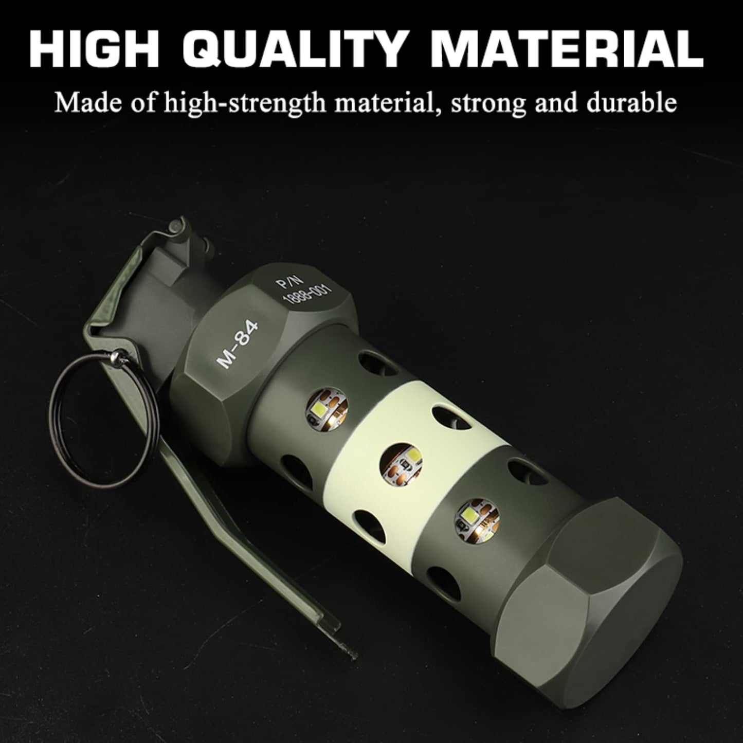 Zhongren M-84 CS Airsoft Flashlight Flashbang Plastic Grenade Toy Model Emergency Camping Lamp Portable Lantern Tactical Gear Accessories for Army Fans Military