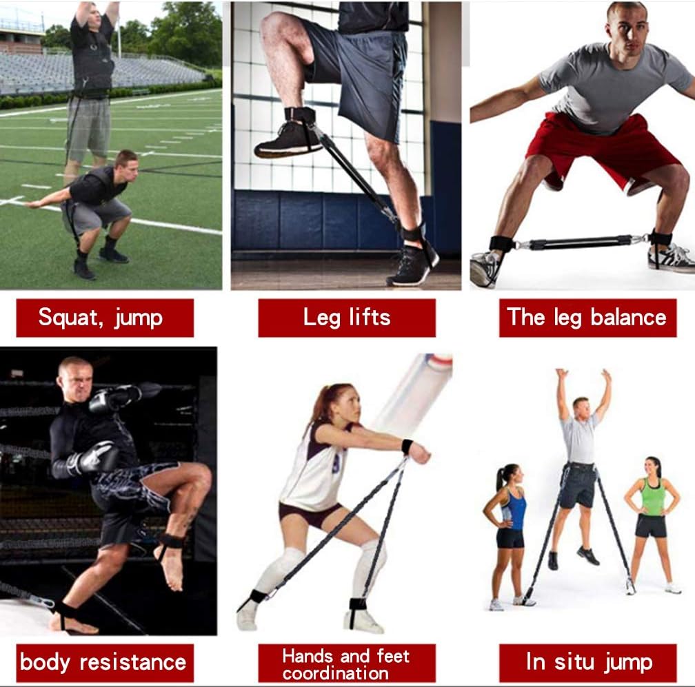 Speed and Agility Resistance Bands Trainer for Vertical Jump Squat Boxing MMA Taekwondo Karate Bounce Softball Basketball Volleyball Football Training