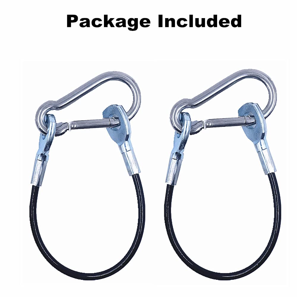 J Bryant 10" Cable Machine Extension Gym Cables (2 Pcs) with Stainless Steel Carabiner for Home Gym Pulley Systems